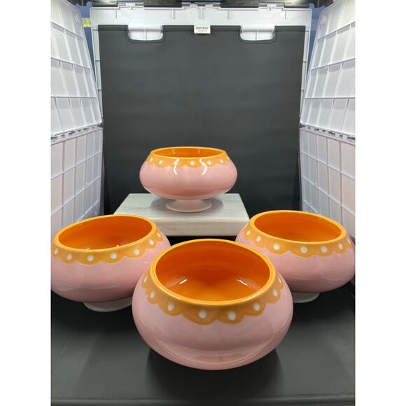Jonathan Adler Happy Home 2004 Ice Cream Parlour Footed Dishes, Set of 4 - Picture 1 of 5